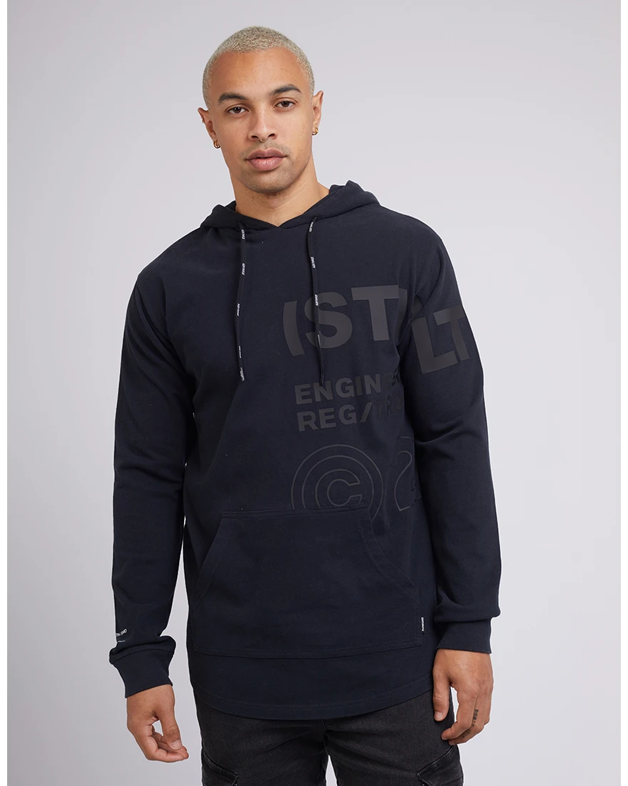 St Goliath Balance LS Hooded Tee - Washed Black