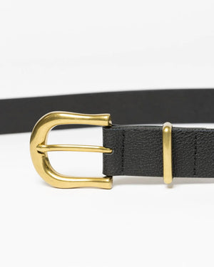 Rusty Mary High Waisted Leather Belt- Black