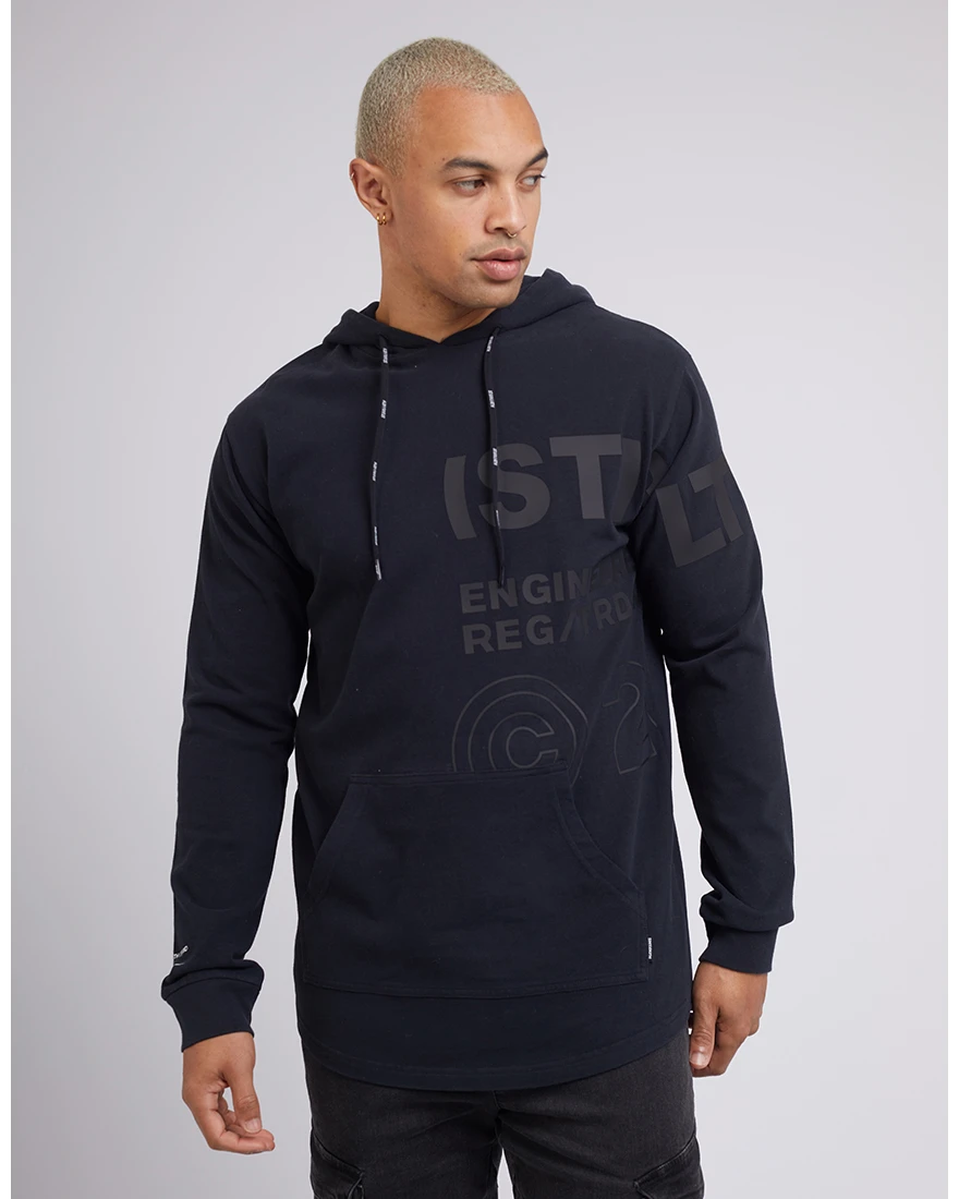 St Goliath Balance LS Hooded Tee - Washed Black
