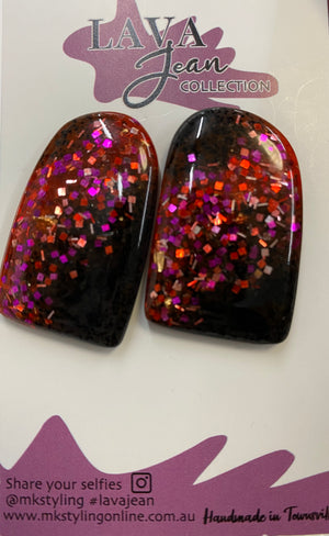 Lava Jean Collection Earrings Midnight Lava - Arch