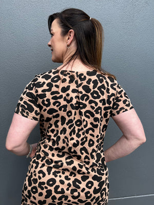 Leoni Australia Remi Dress- Tan Leopard