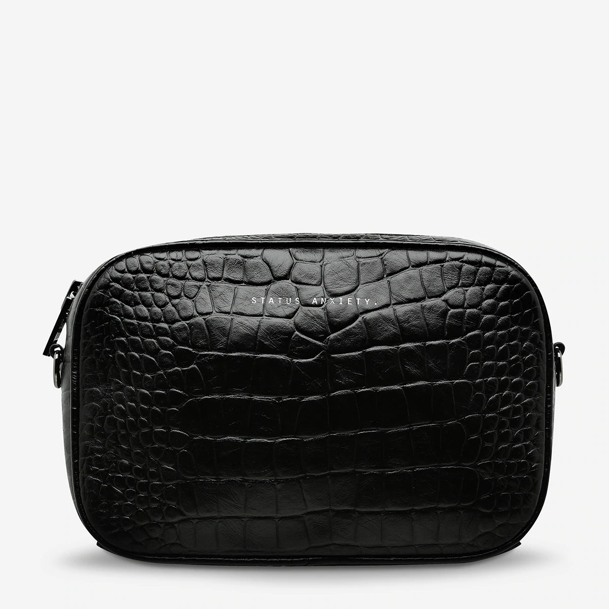 Status Anxiety Plunder Bag- Black Croc Emboss