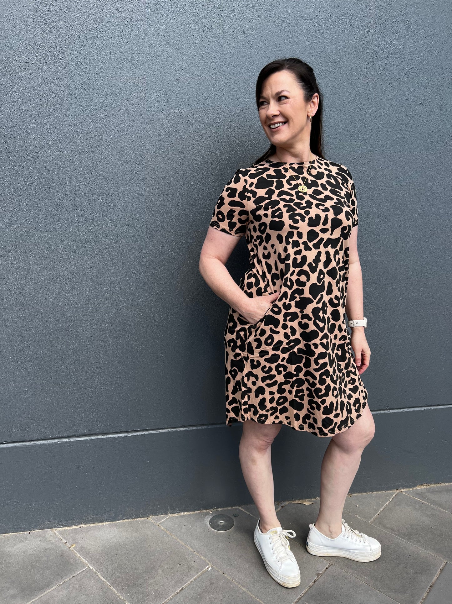 Leoni Australia Remi Dress- Tan Leopard