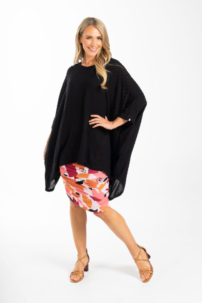 PQ Ruche Skirt - Peach Splash
