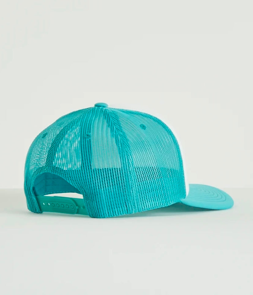 Nomadic Nowhere Trucker Cap- White/Teal