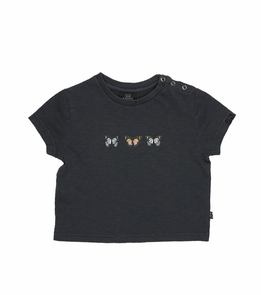 Animal Crackers Butterfly Tee- Charcoal