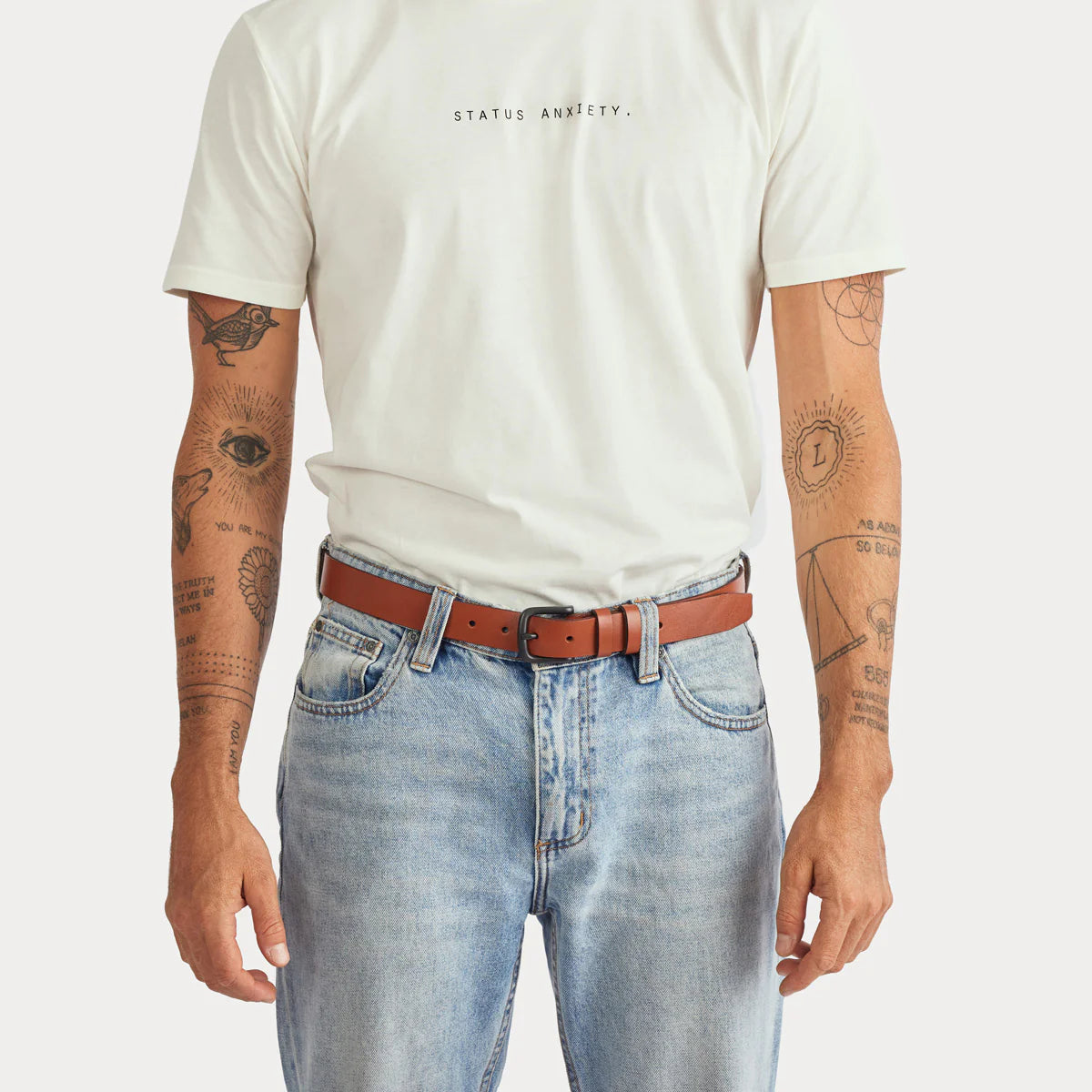 Status Anxiety Citizens Tan Leather Belt - M/L