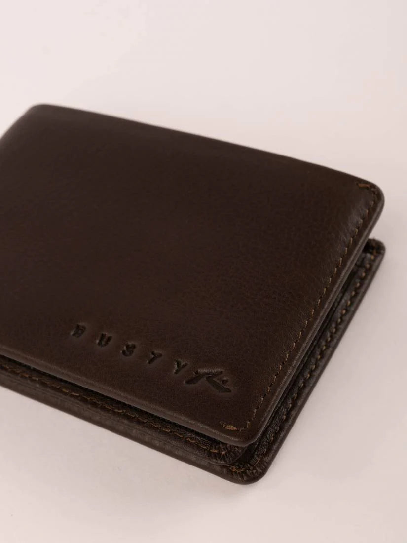 Rusty Busted Leather Wallet- Coffee – Husk Him Her