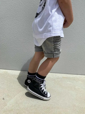Cracked Soda Deisel Detailed Shorts- Ash