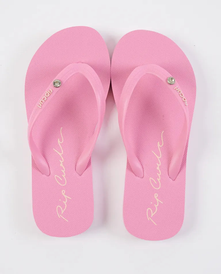 Rip Curl Script Wave Girls Thongs - Pink