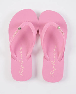 Rip Curl Script Wave Girls Thongs - Pink