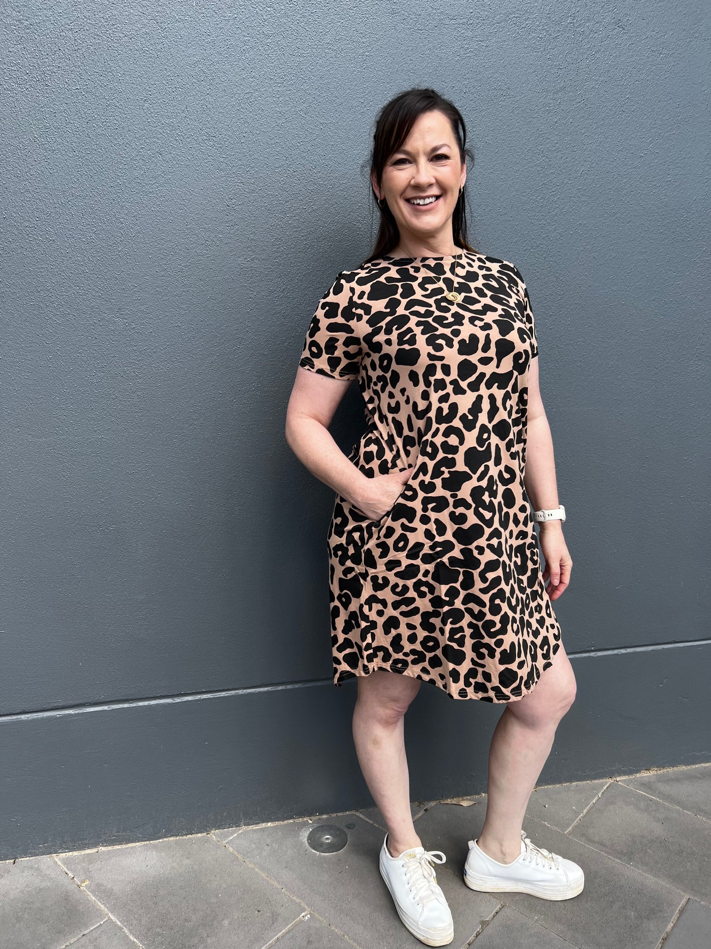 Leoni Australia Remi Dress- Tan Leopard