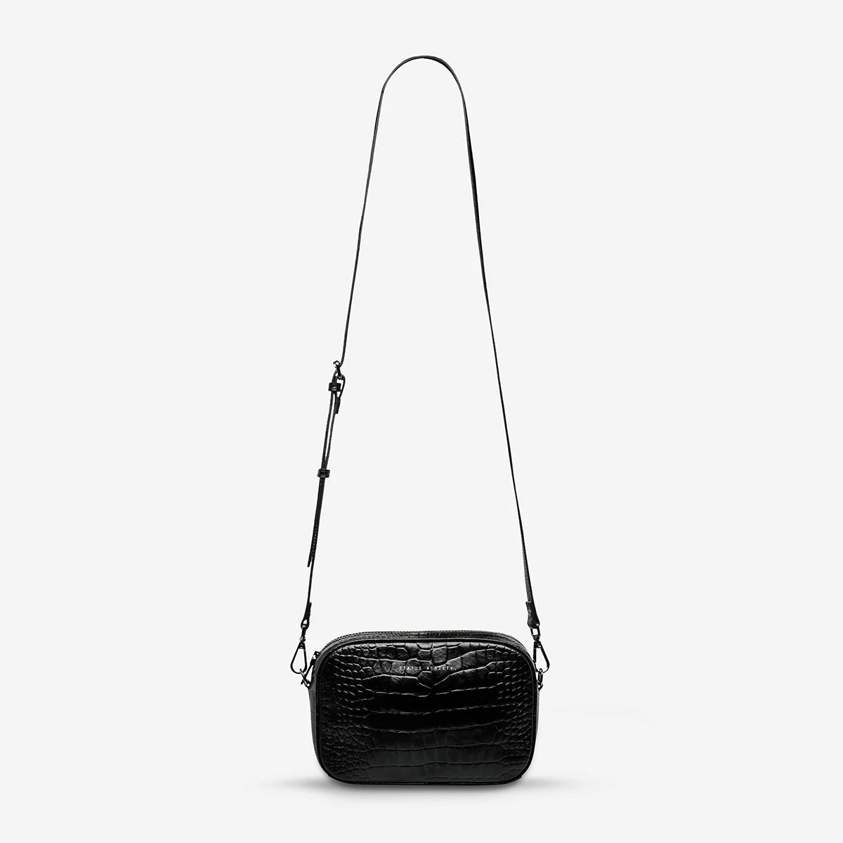 Status Anxiety Plunder Bag- Black Croc Emboss