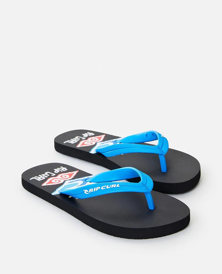 Rip Curl Painted Searcher Open Toe Boys Thong - Black