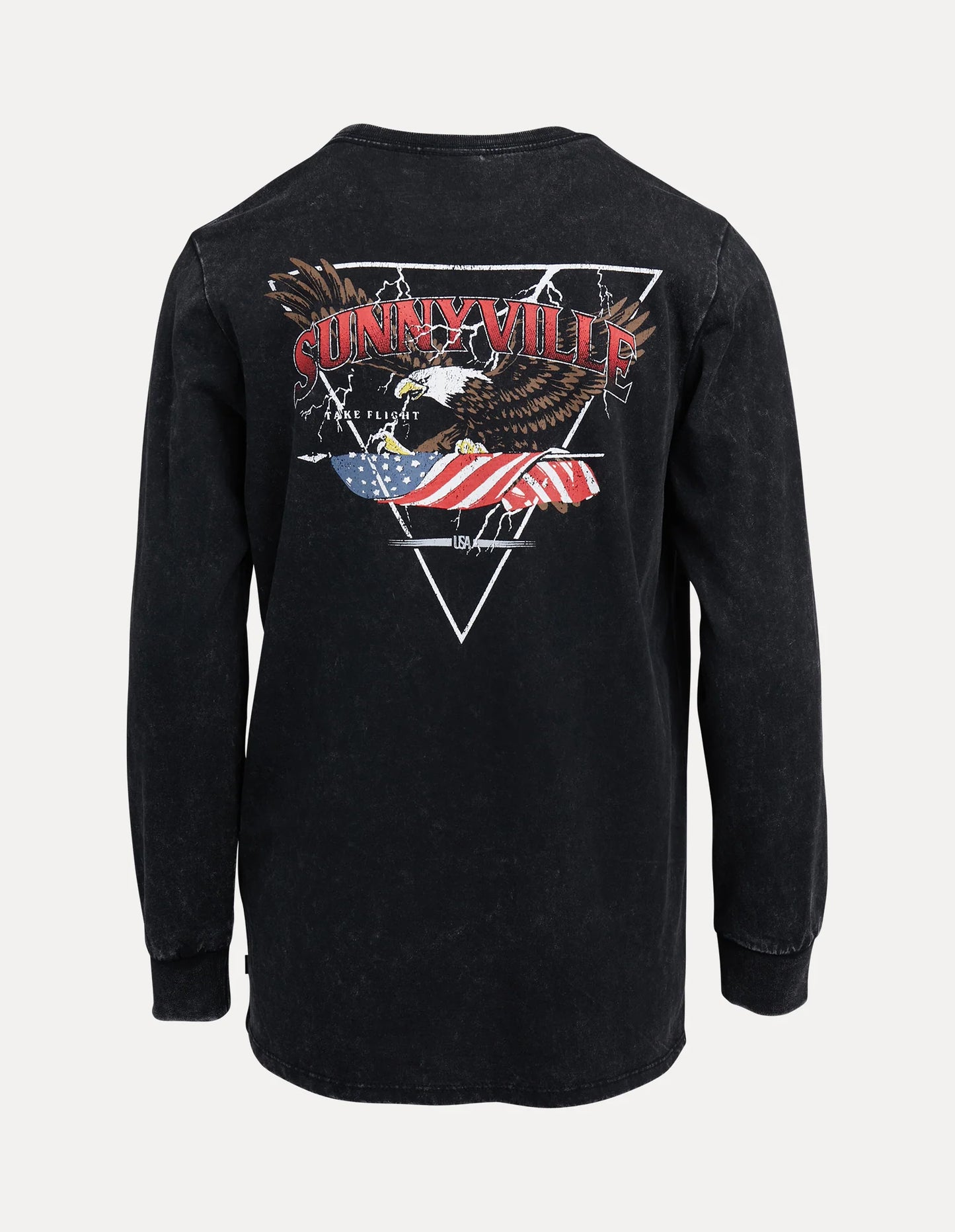 Sunnyville American Eagle L/S Tee - Washed Black