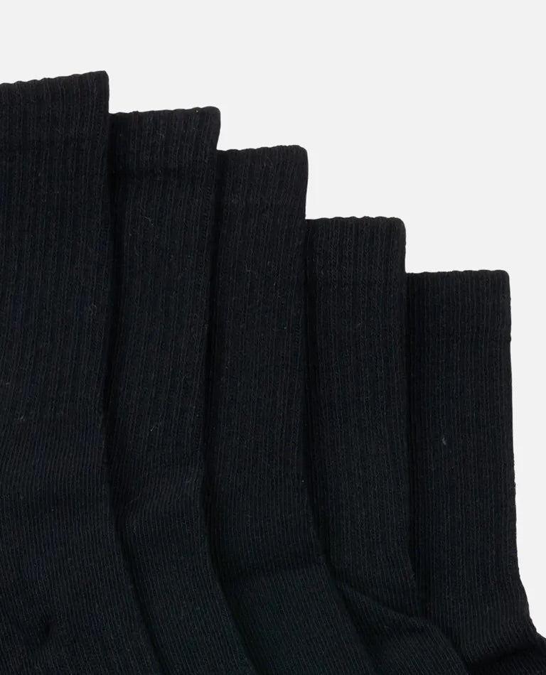 Rip Curl Corp Crew Sock 5-Pk-Boy - Black